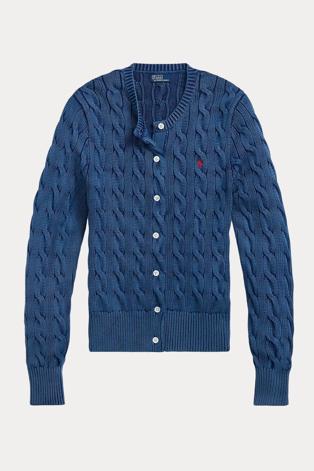 Polo Ralph Lauren Yuvarlak Yaka Saç Örgü Triko Ceket