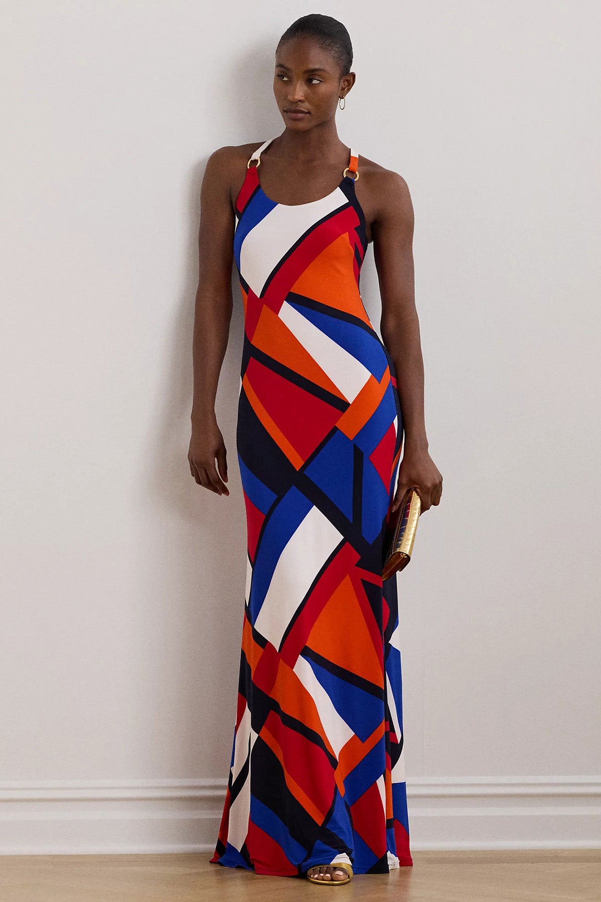 Polo Ralph Lauren Renk Bloklu Maxi Elbise