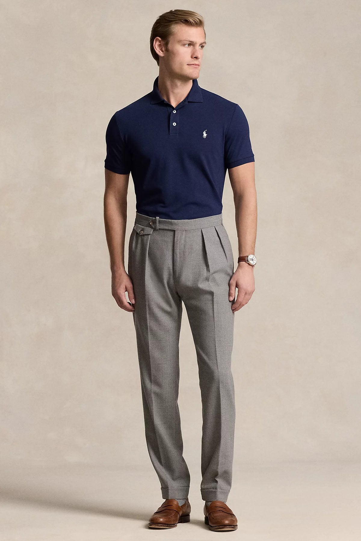 Polo Ralph Lauren Custom Slim Fit Stretch Mesh Polo Yaka T-shirt