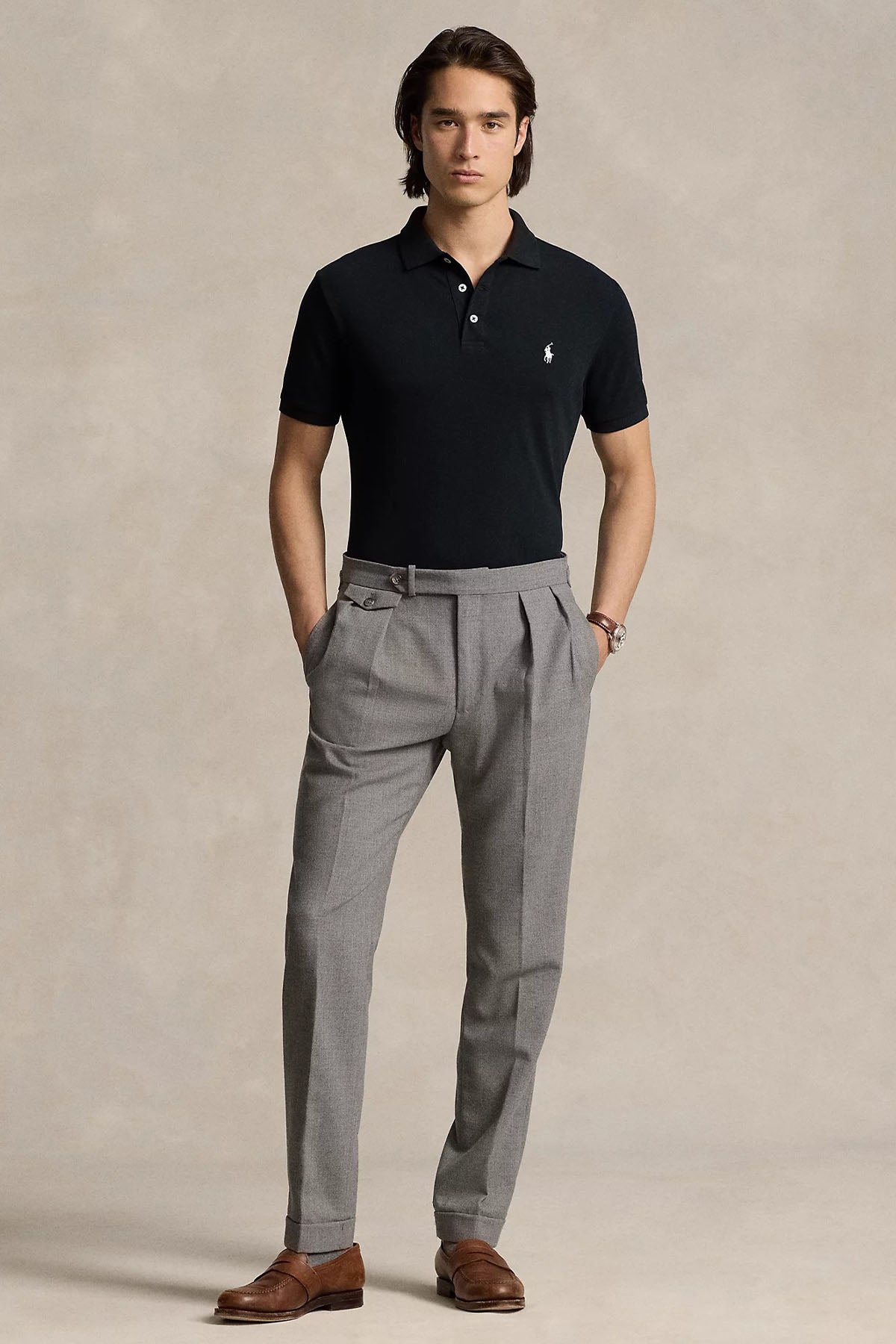 Polo Ralph Lauren Custom Slim Fit Stretch Mesh Polo Yaka T-shirt