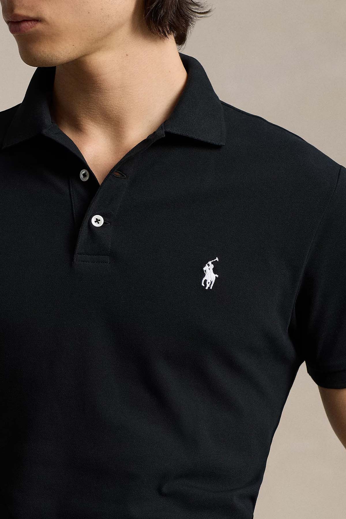 Polo Ralph Lauren Custom Slim Fit Stretch Mesh Polo Yaka T-shirt