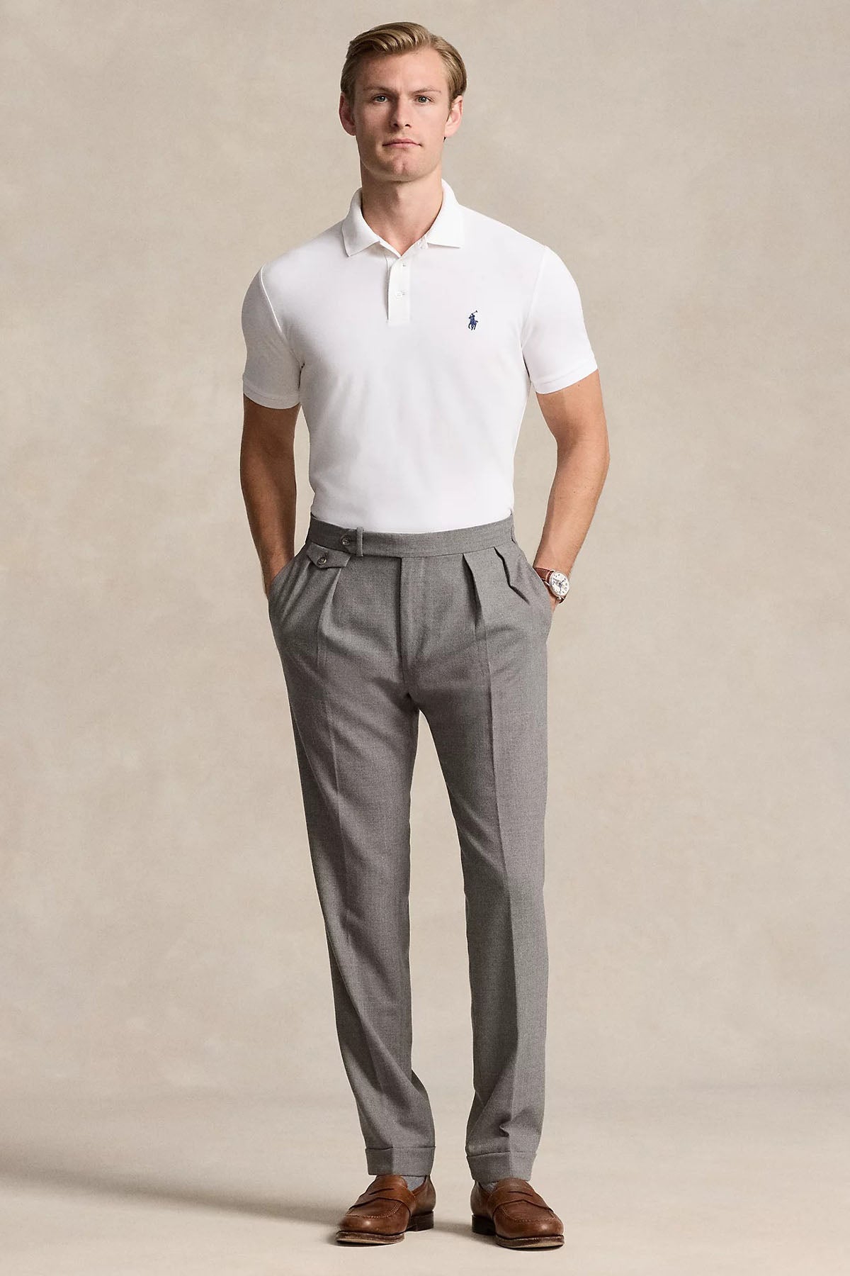 Polo Ralph Lauren Custom Slim Fit Stretch Mesh Polo Yaka T-shirt