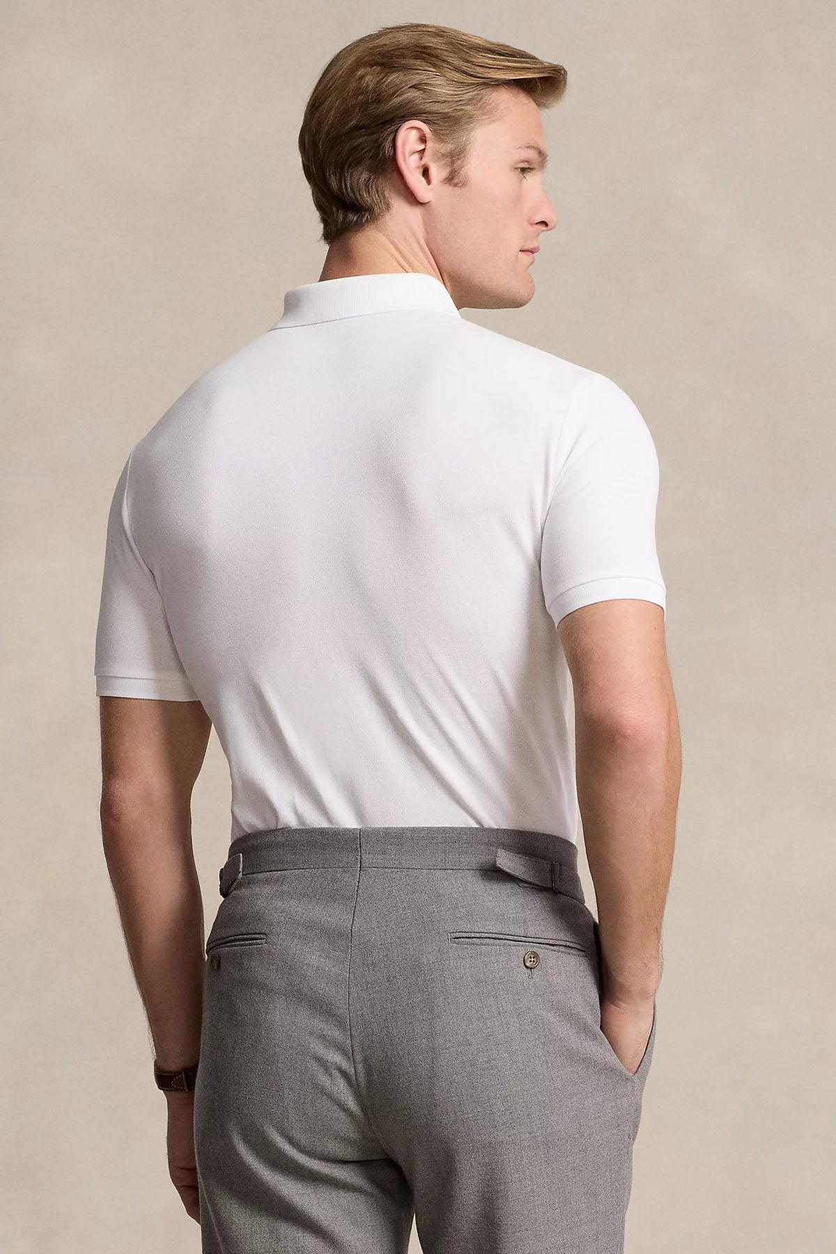 Polo Ralph Lauren Custom Slim Fit Stretch Mesh Polo Yaka T-shirt