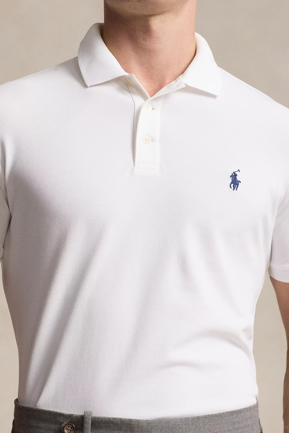 Polo Ralph Lauren Custom Slim Fit Stretch Mesh Polo Yaka T-shirt
