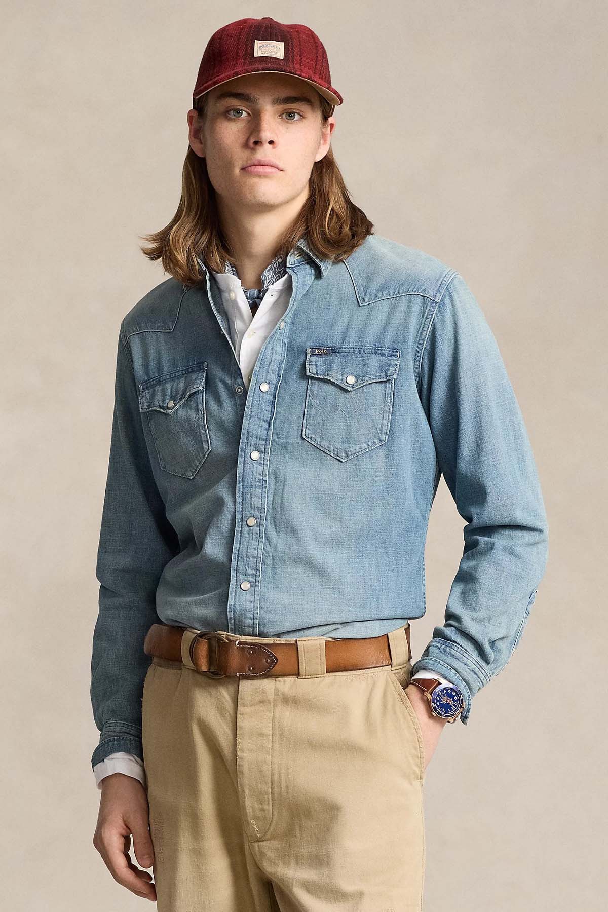 Polo Ralph Lauren Classic Fit Kapaklı Cepli Denim Gömlek