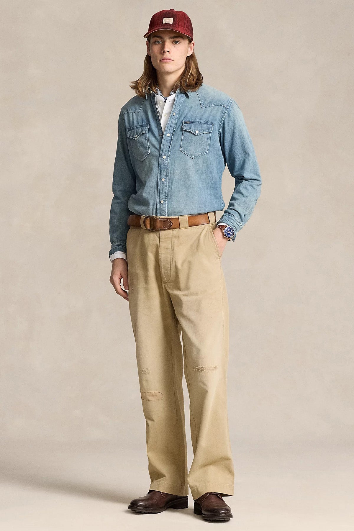 Polo Ralph Lauren Classic Fit Kapaklı Cepli Denim Gömlek