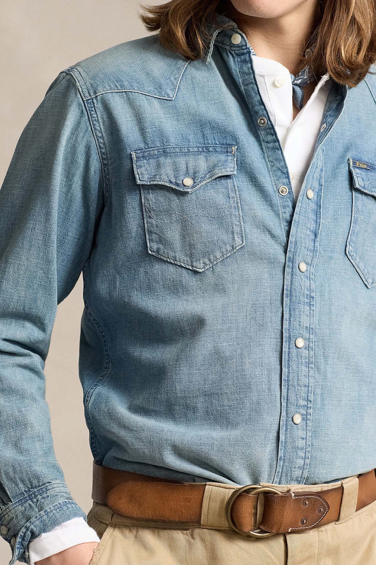 Polo Ralph Lauren Classic Fit Kapaklı Cepli Denim Gömlek