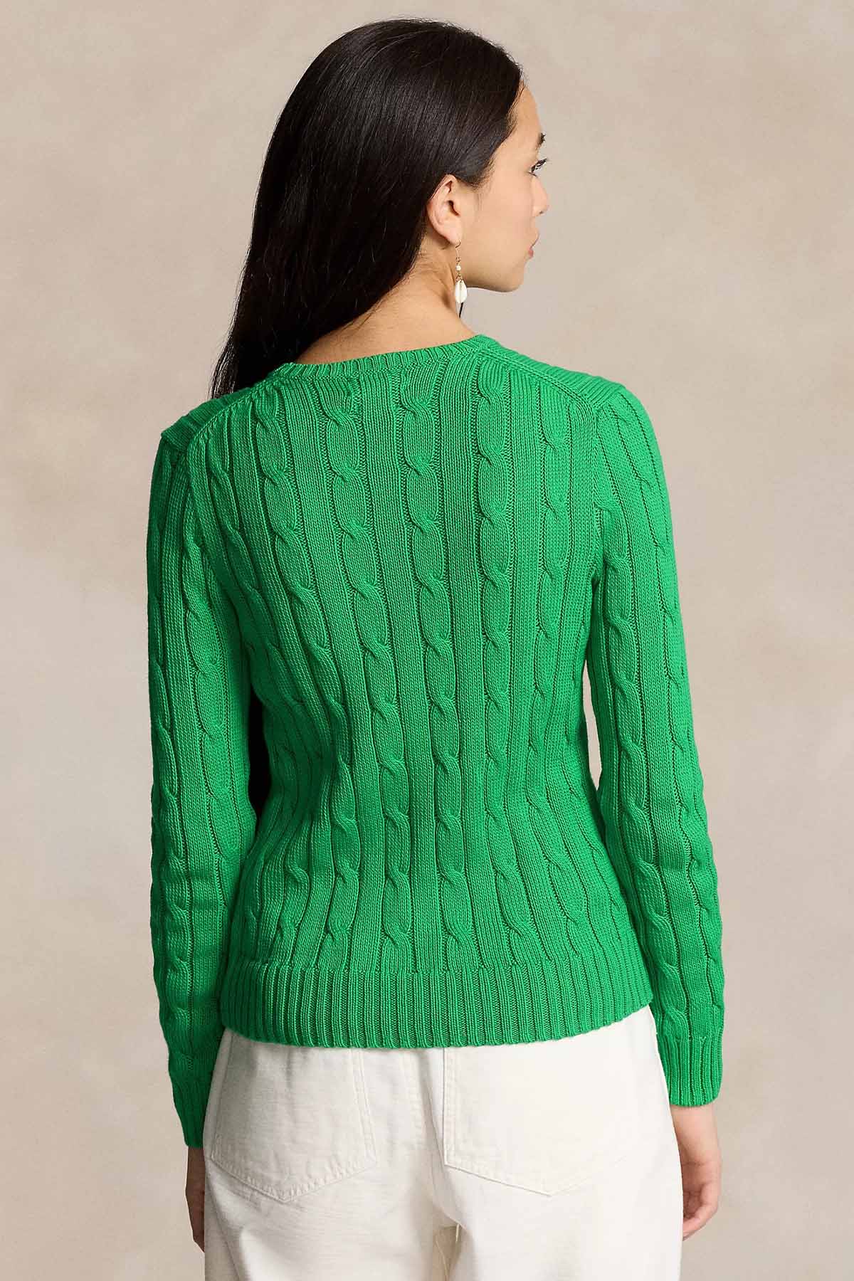 Polo Ralph Lauren Pima Cotton Slim Fit Yuvarlak Yaka Saç Örgü Triko