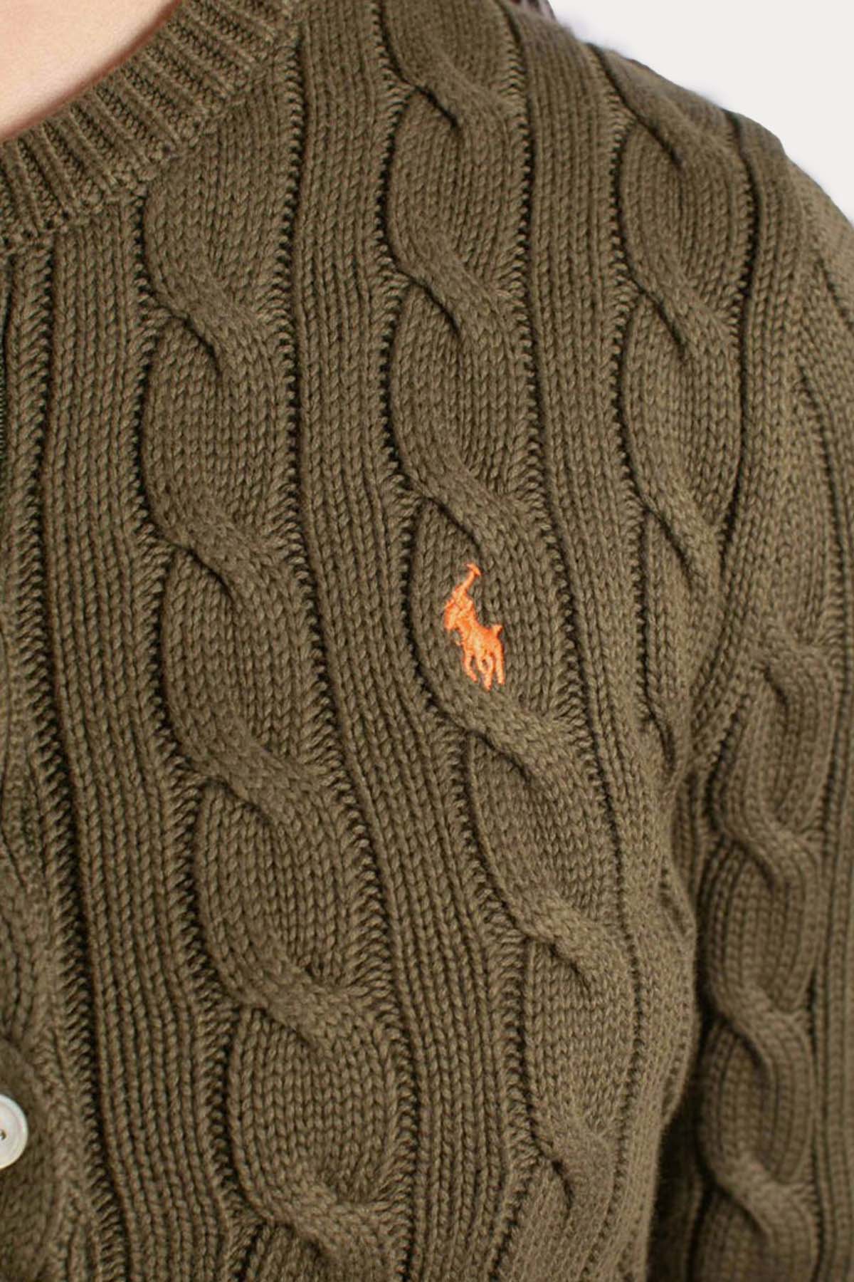 Polo Ralph Lauren Yuvarlak Yaka Saç Örgü Triko Ceket-Ceket-Libas