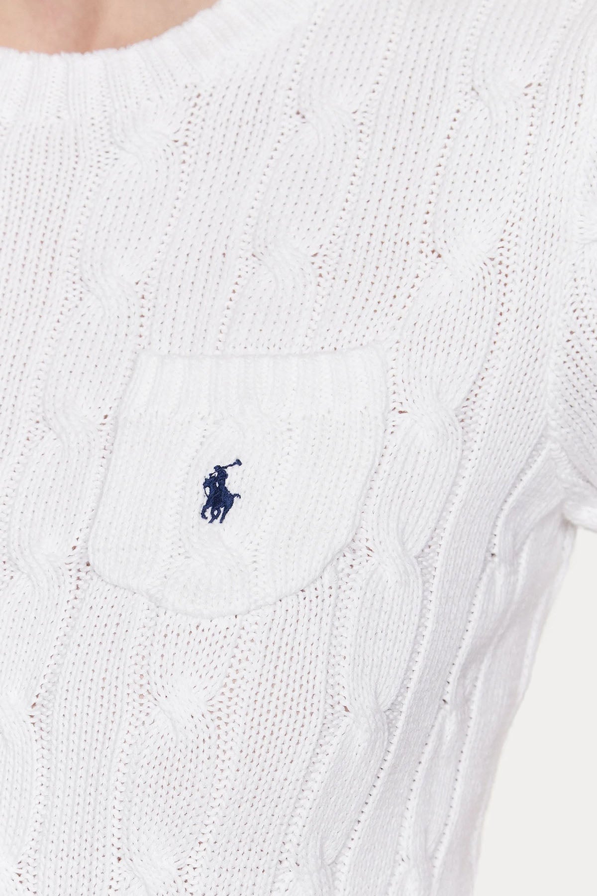 Polo Ralph Lauren Slim Fit Pima Cotton Yuvarlak Yaka Saç Örgü Triko