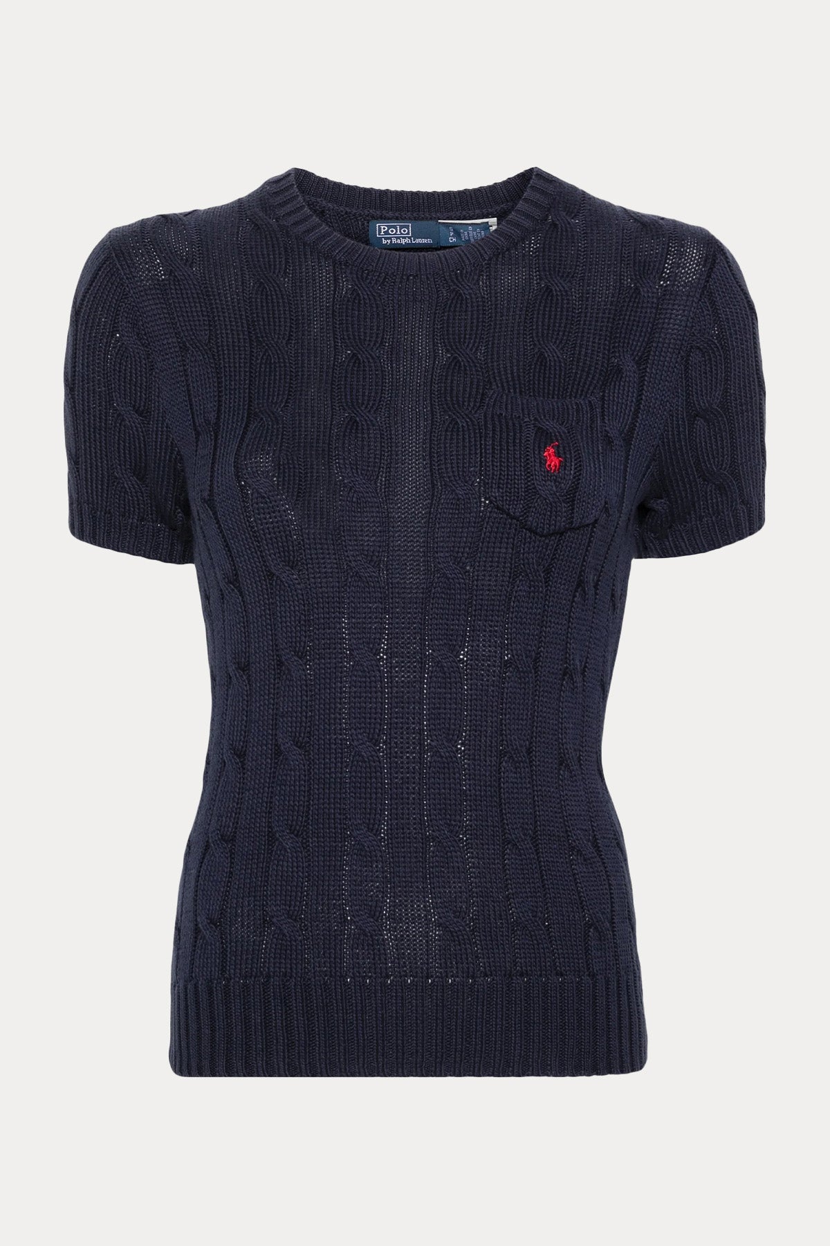 Polo Ralph Lauren Slim Fit Pima Cotton Yuvarlak Yaka Saç Örgü Triko