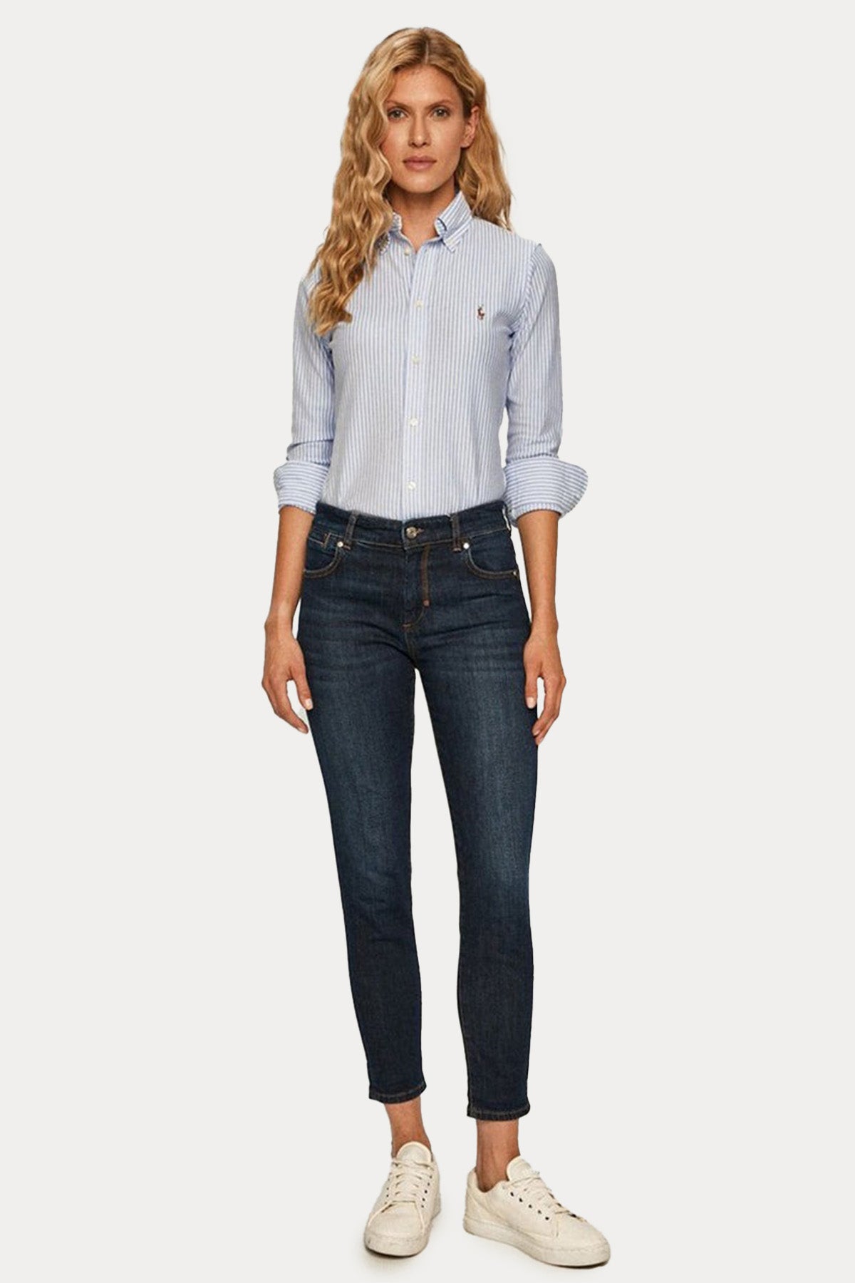 Polo Ralph Lauren Custom Fit Çizgili Knit Oxford Gömlek