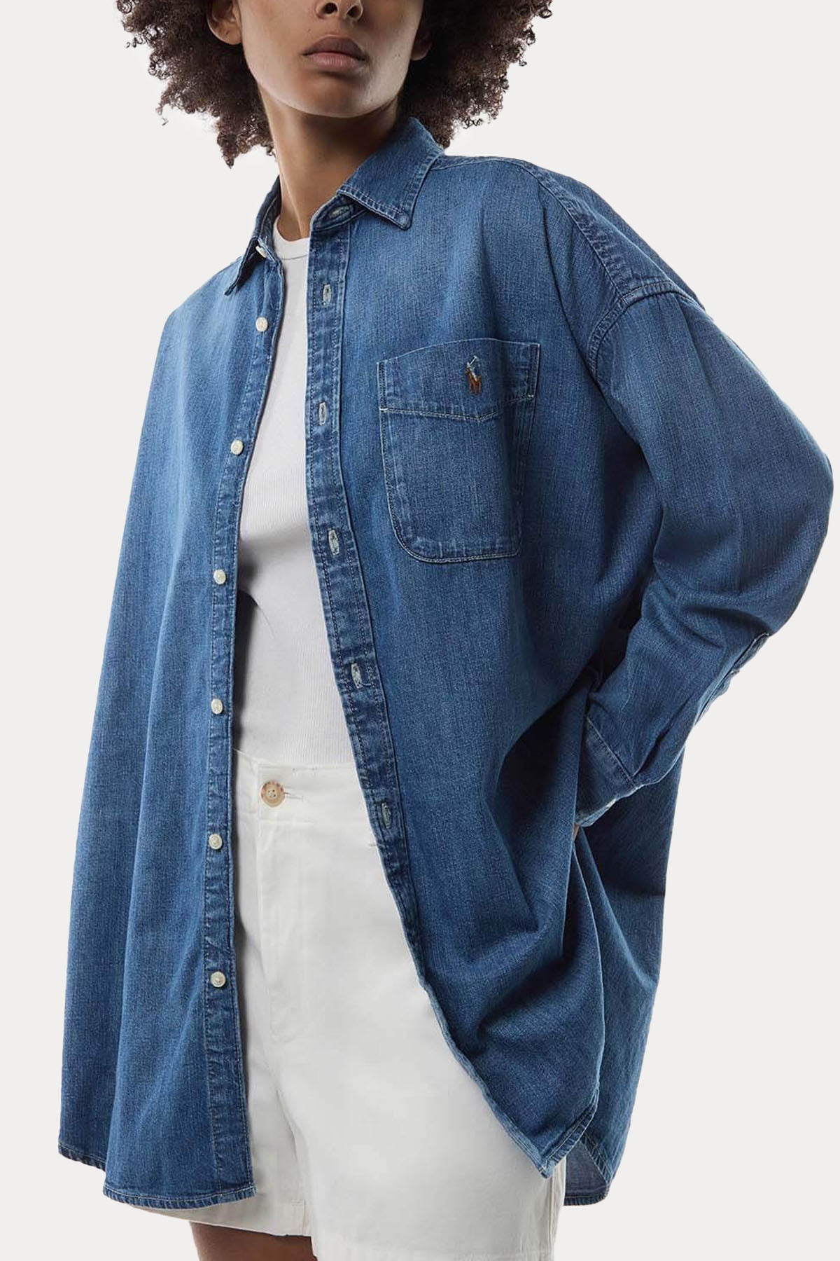 Polo Ralph Lauren Geniş Kesim Spor Cepli Denim Gömlek