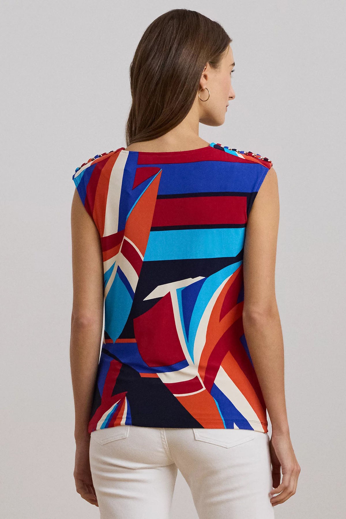 Polo Ralph Lauren Relaxed Fit Renk Bloklu Streç Bluz