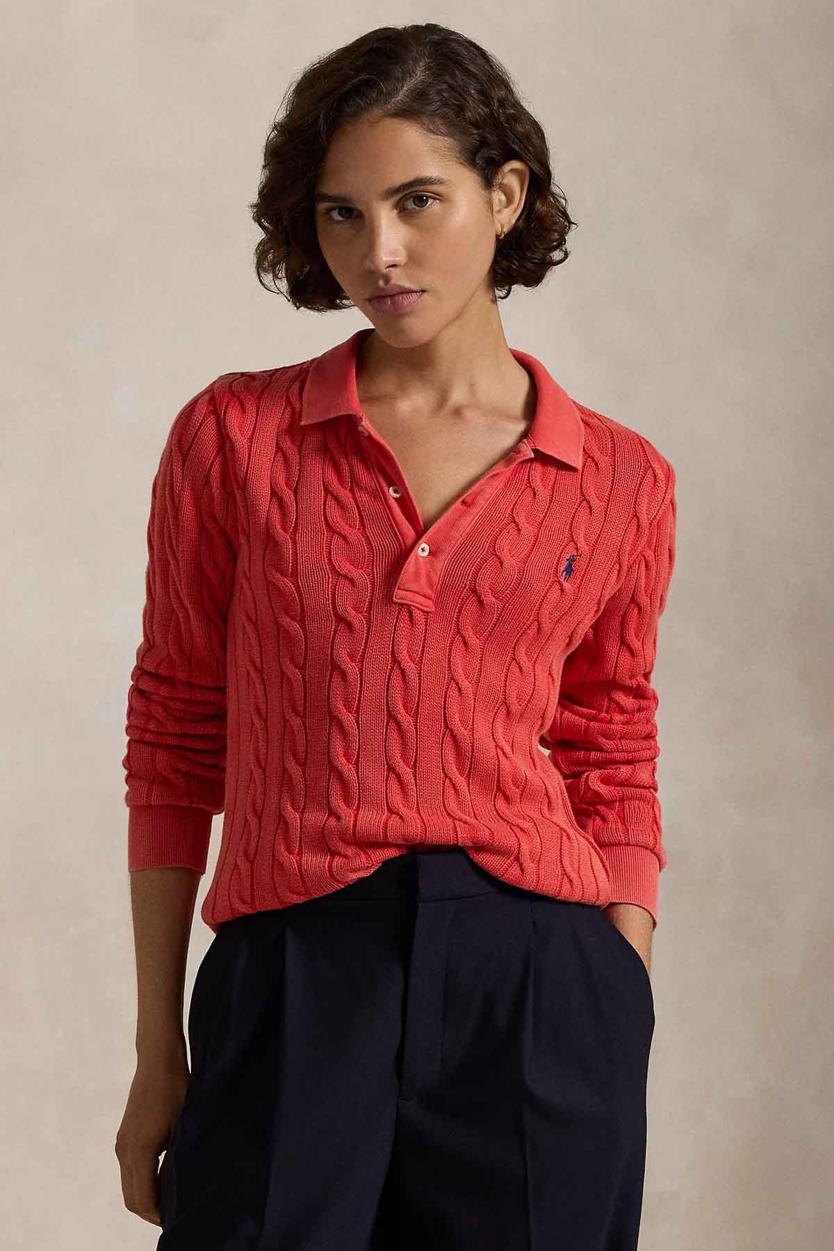 Polo Ralph Lauren Relaxed Fit Polo Yaka Saç Örgü Triko