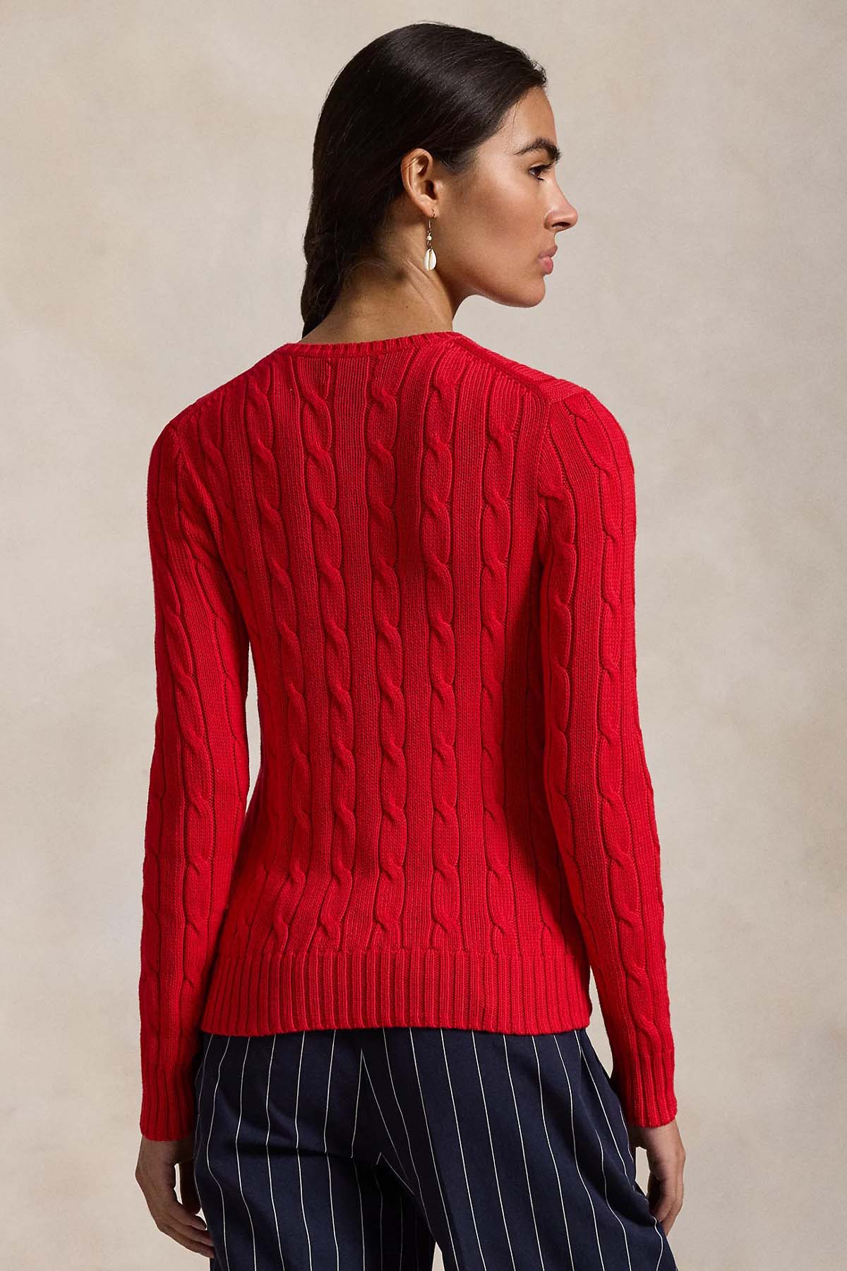 Polo Ralph Lauren Pima Cotton Slim Fit Yuvarlak Yaka Saç Örgü Triko