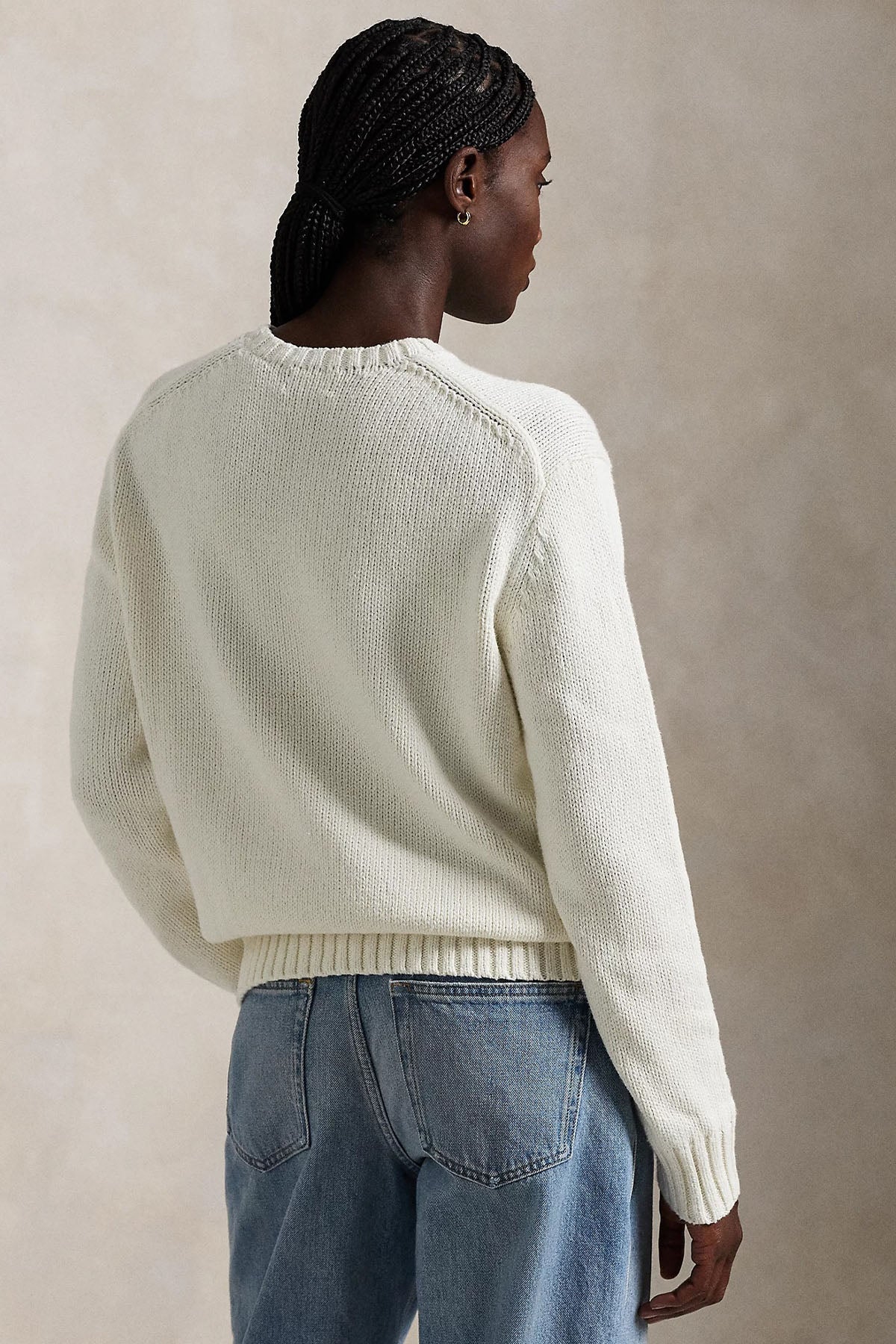 Polo Ralph Lauren Relaxed Fit Örgü Polo Bear Keten Triko