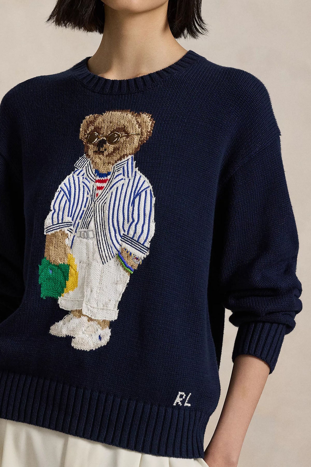 Polo Ralph Lauren Relaxed Fit Örgü Polo Bear Triko