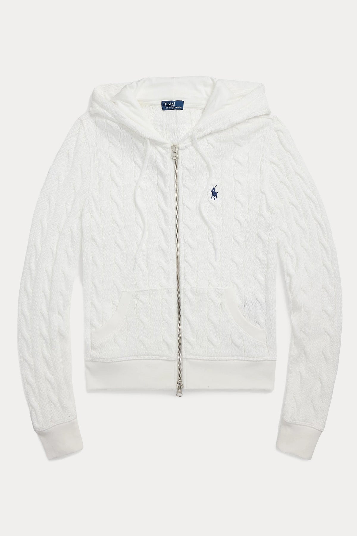 Polo Ralph Lauren Kapüşonlu Saç Örgü Triko Ceket