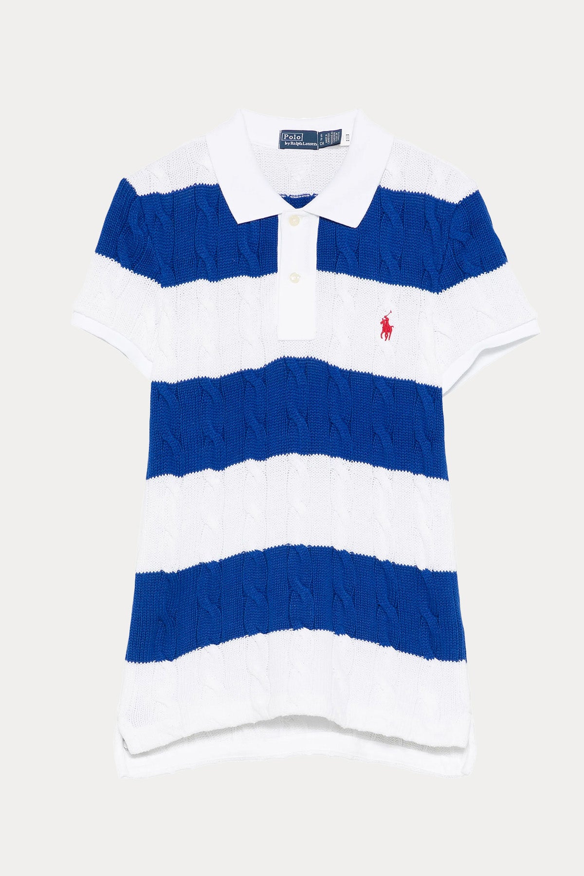 Polo Ralph Lauren Polo Yaka Renk Bloklu Saç Örgü Triko