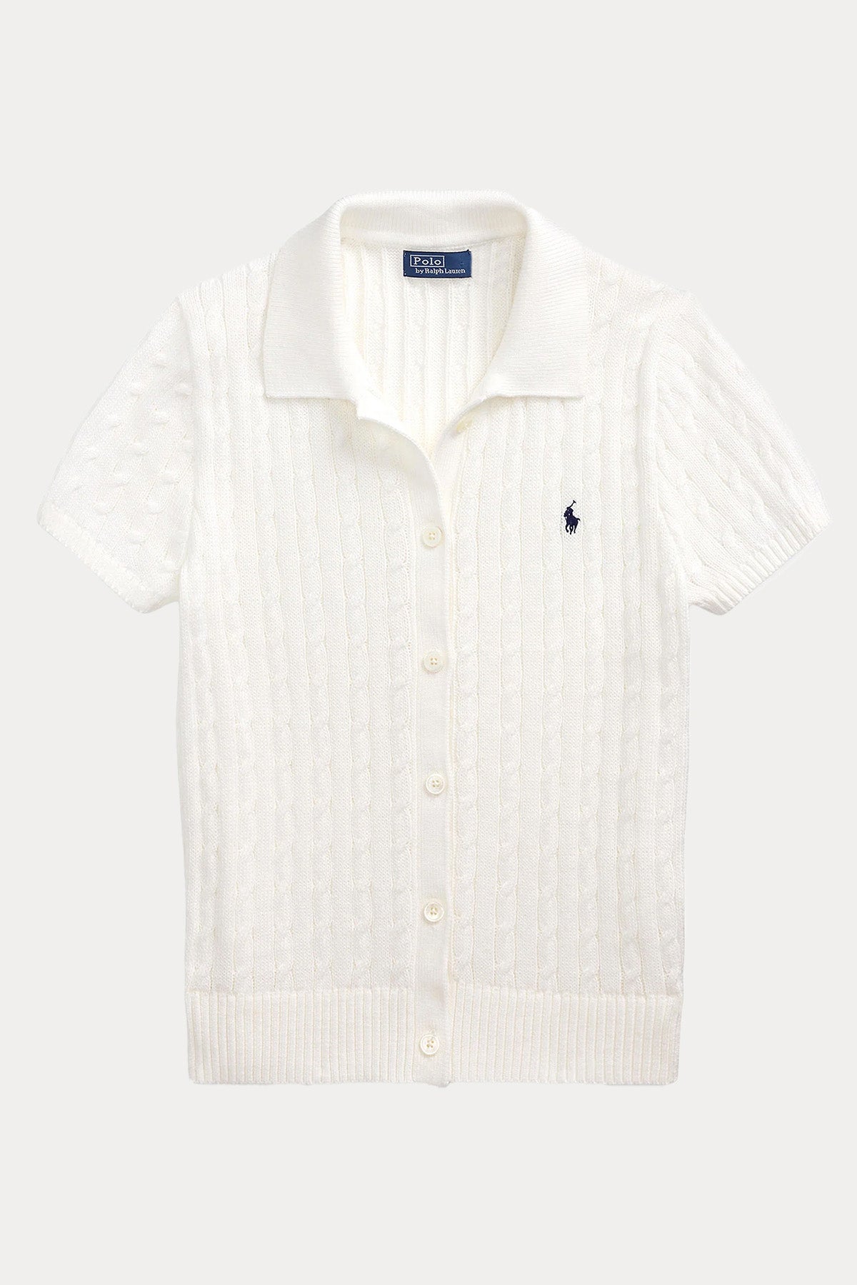 Polo Ralph Lauren Polo Yaka Saç Örgü Triko Ceket