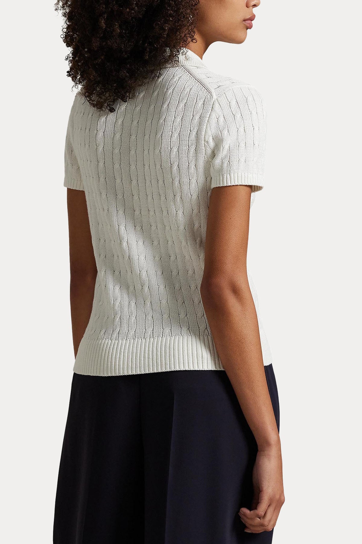 Polo Ralph Lauren Polo Yaka Saç Örgü Triko Ceket