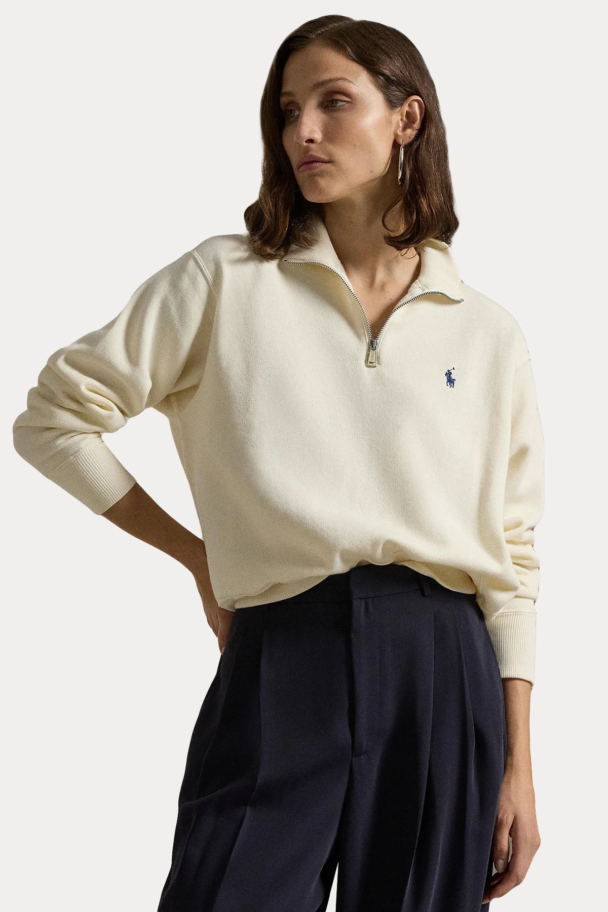 Polo Ralph Lauren Relaxed Fit Yarım Fermuarlı Dik Yaka Sweatshirt