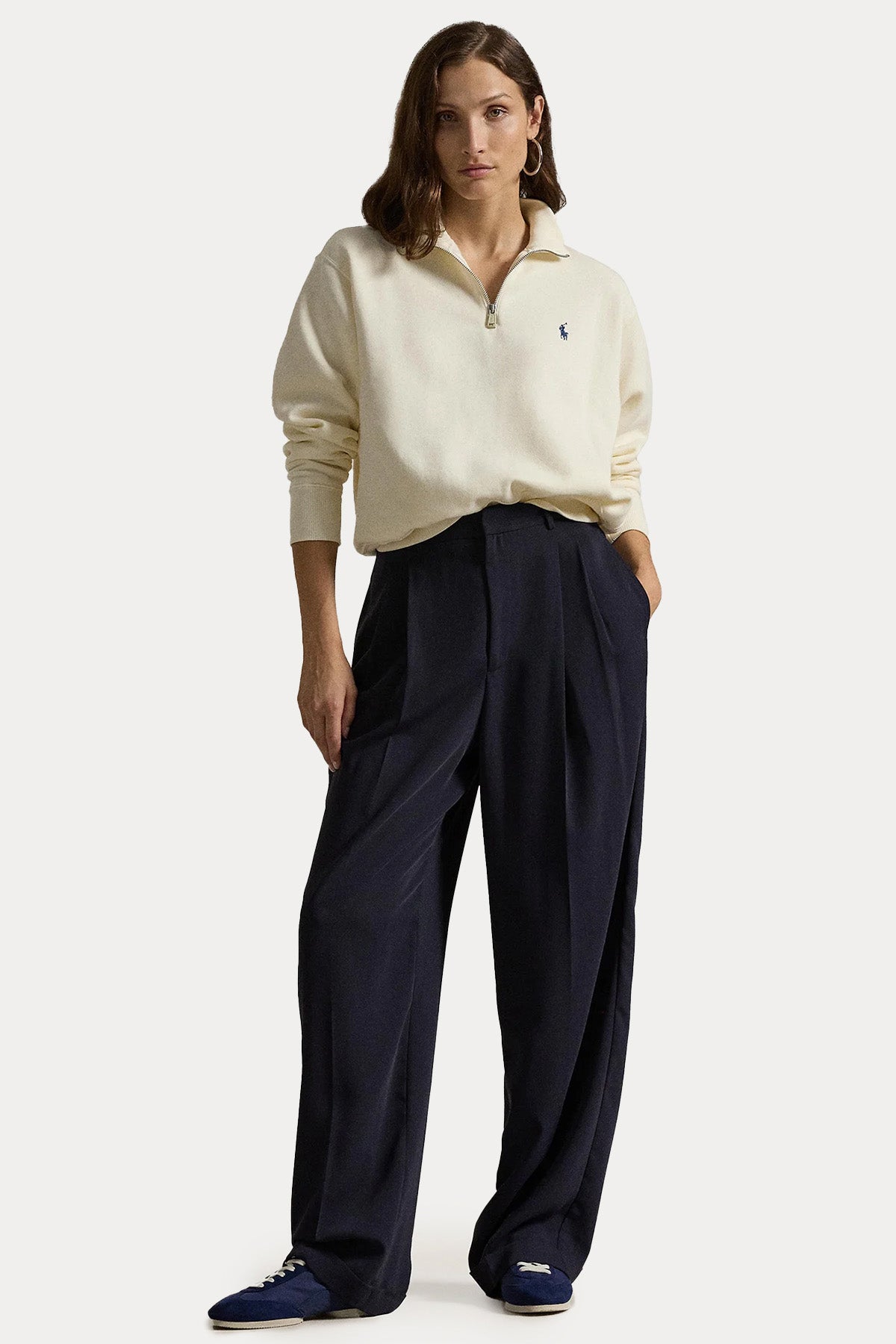 Polo Ralph Lauren Relaxed Fit Yarım Fermuarlı Dik Yaka Sweatshirt