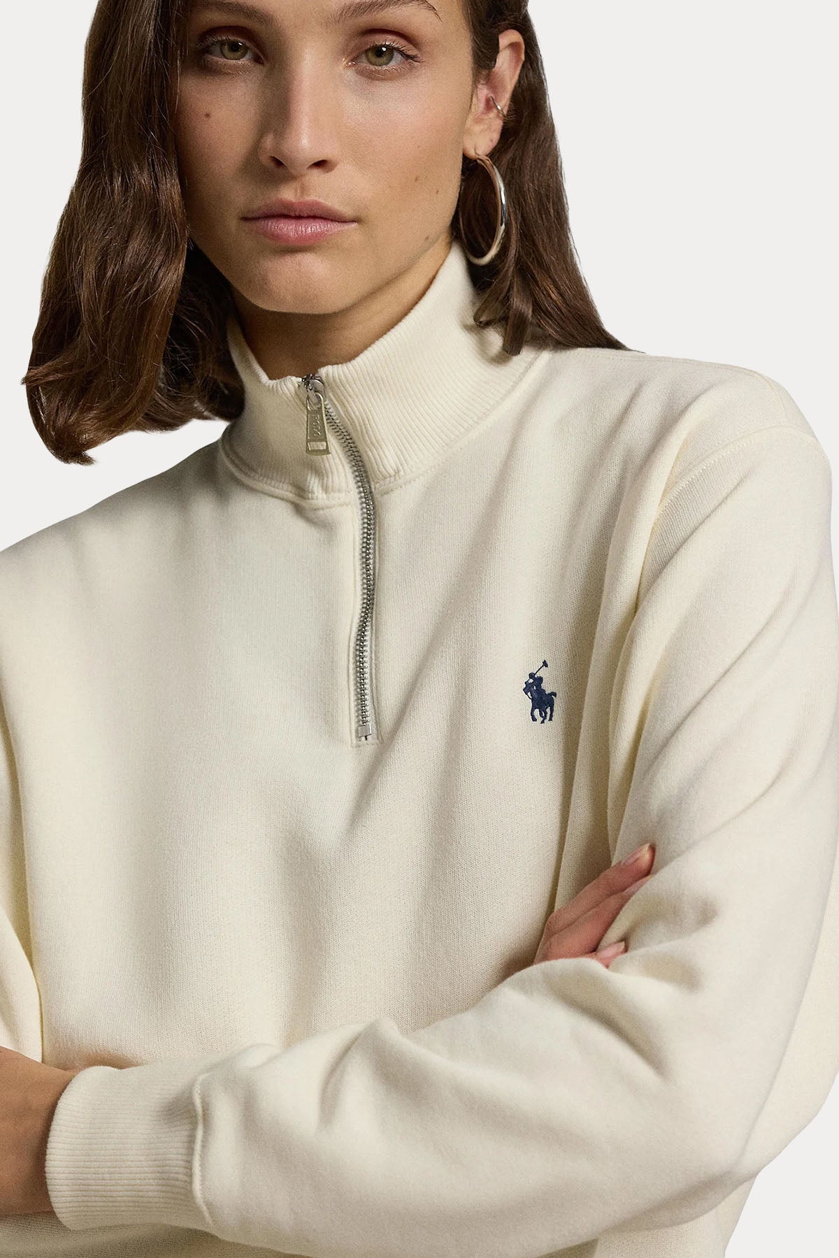 Polo Ralph Lauren Relaxed Fit Yarım Fermuarlı Dik Yaka Sweatshirt
