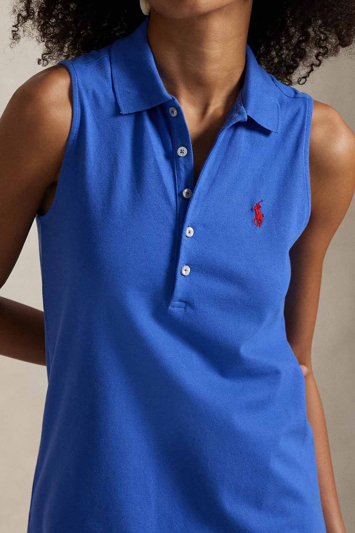 Polo Ralph Lauren Relaxed Fit Polo Yaka Streç Midi T-shirt Elbise