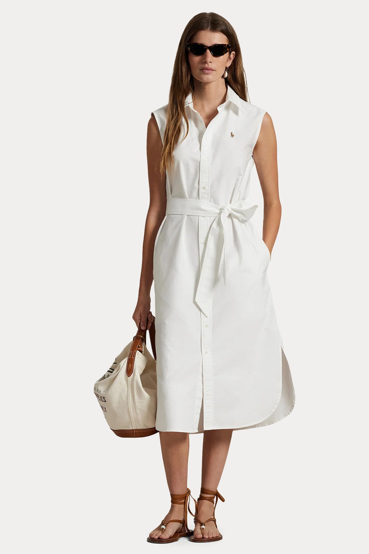 Polo Ralph Lauren Regular Fit Kuşaklı Midi Gömlek Elbise