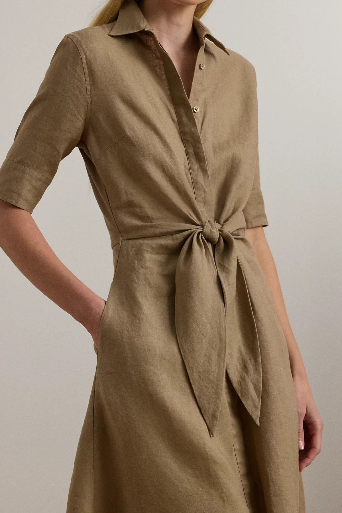 Polo Ralph Lauren Regular Fit Kuşaklı Midi Gömlek Elbise