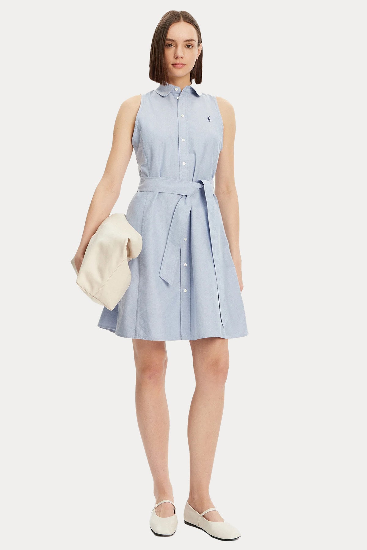 Polo Ralph Lauren Relaxed Fit Kemerli Mini Gömlek Elbise