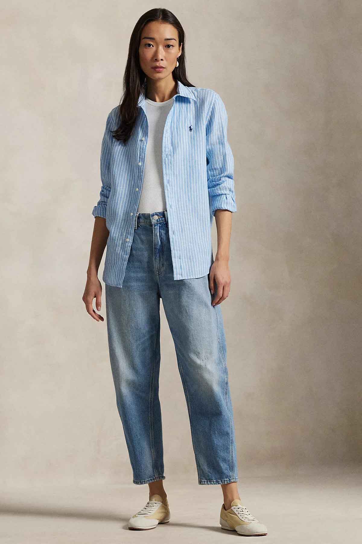 Polo Ralph Lauren Classic Fit Çizgili Keten Gömlek