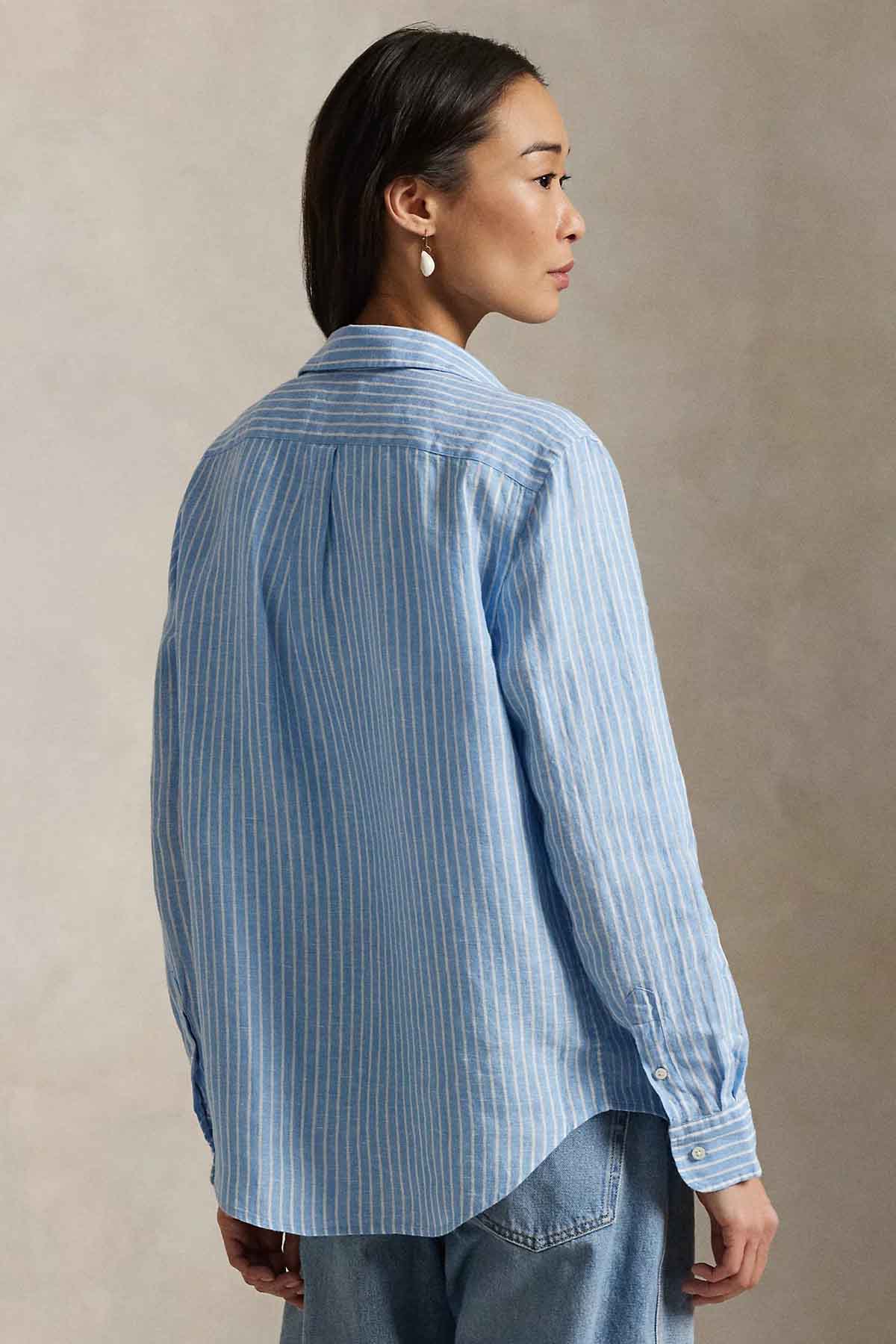 Polo Ralph Lauren Classic Fit Çizgili Keten Gömlek