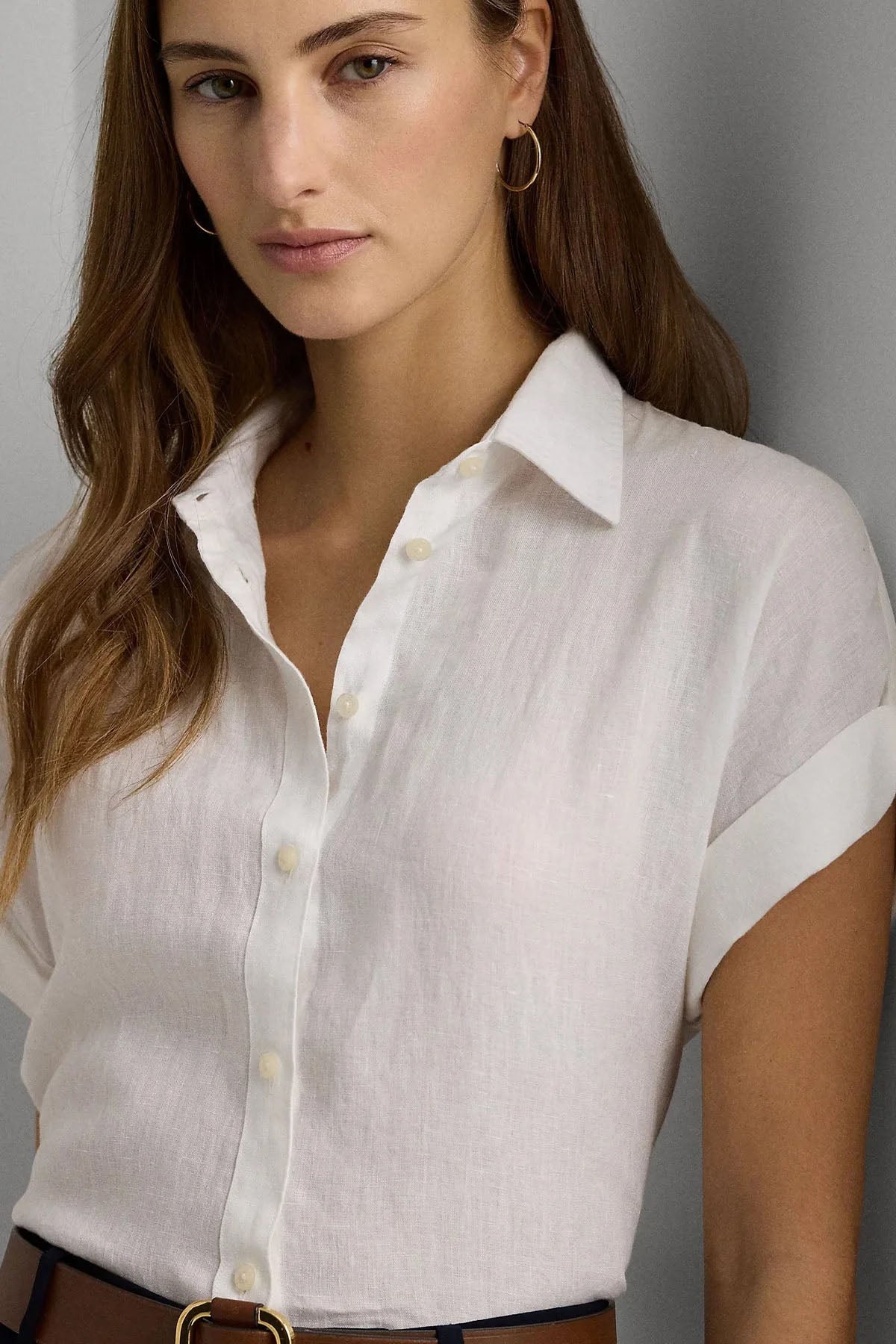 Polo Ralph Lauren Relaxed Fit Klasik Yaka Keten Gömlek-Gömlek-Libas
