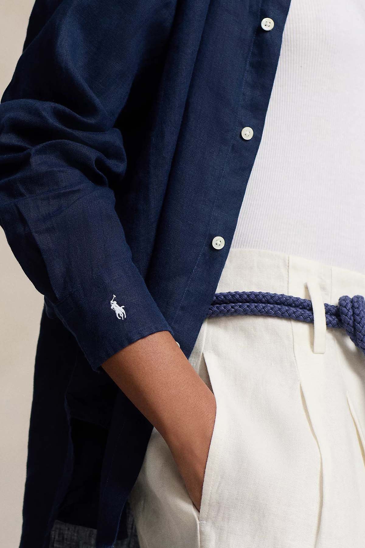 Polo Ralph Lauren Geniş Kesim Keten Gömlek-Gömlek-Libas