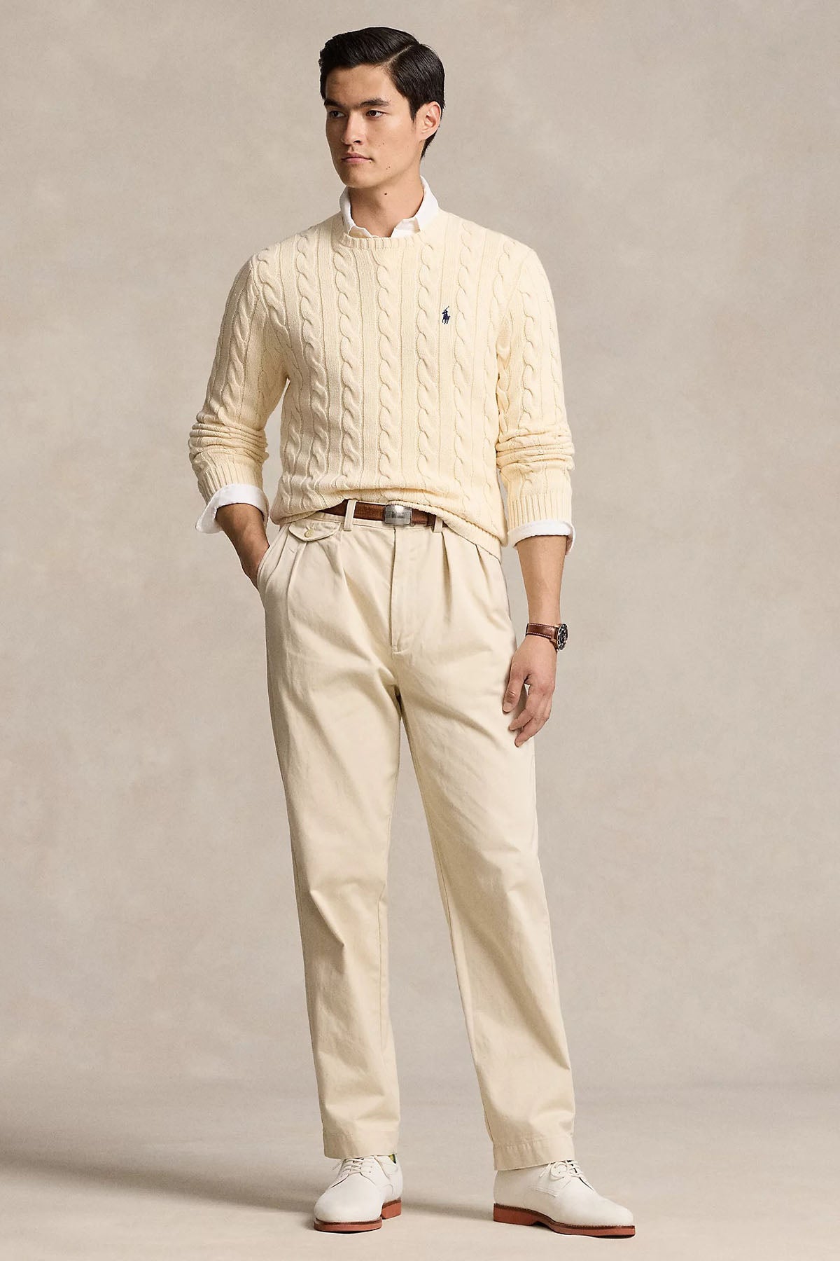 Polo Ralph Lauren Yuvarlak Yaka Saç Örgü Triko