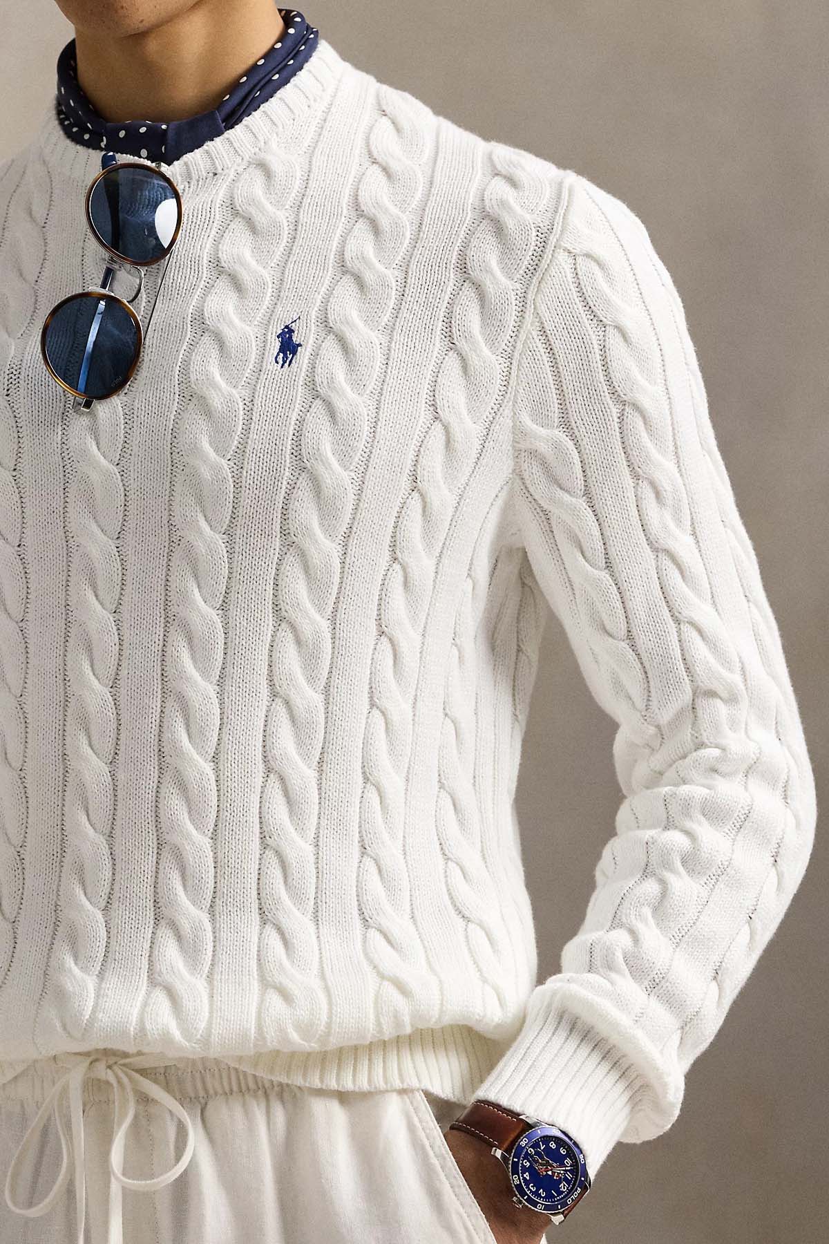 Polo Ralph Lauren Yuvarlak Yaka Saç Örgü Triko-Triko-Libas