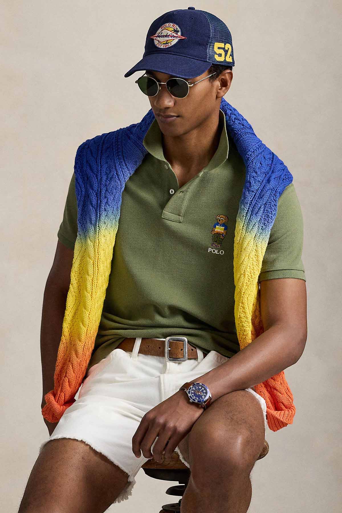 Polo Ralph Lauren Custom Slim Fit Polo Yaka Polo Bear T-shirt