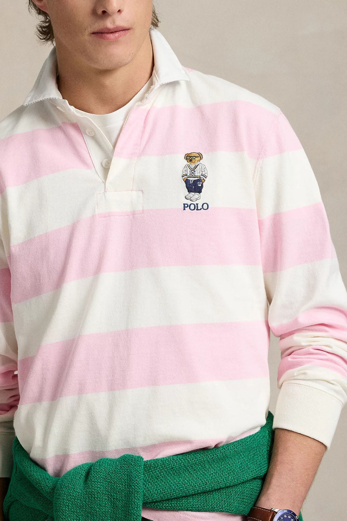 Polo Ralph Lauren Classic Fit Renk Bloklu Polo Yaka Polo Bear Sweatshirt
