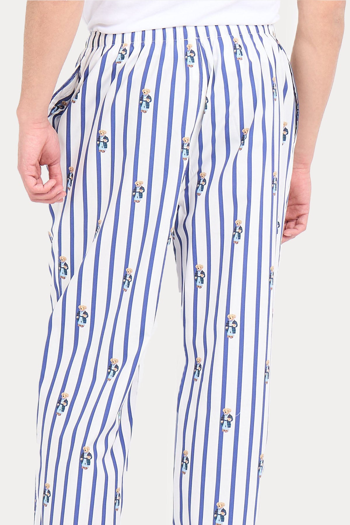 Polo Ralph Lauren Beli Lastikli Çizgili Polo Bear Pijama Altı