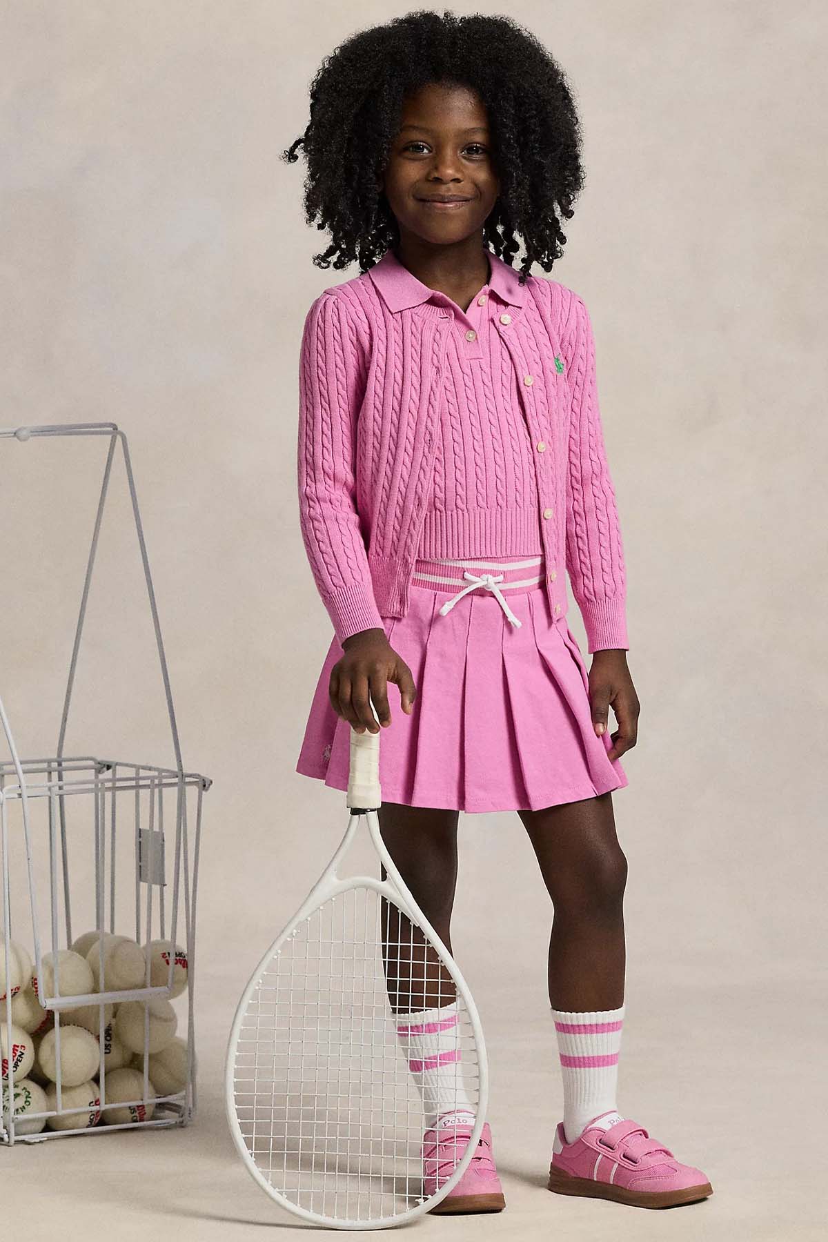 Polo Ralph Lauren Kids 3-5 Yaş Kız Çocuk Beli Lastikli Pileli Mini Etek