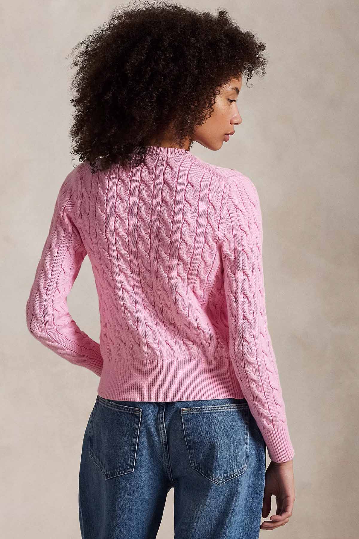 Polo Ralph Lauren Yuvarlak Yaka Saç Örgü Triko Ceket