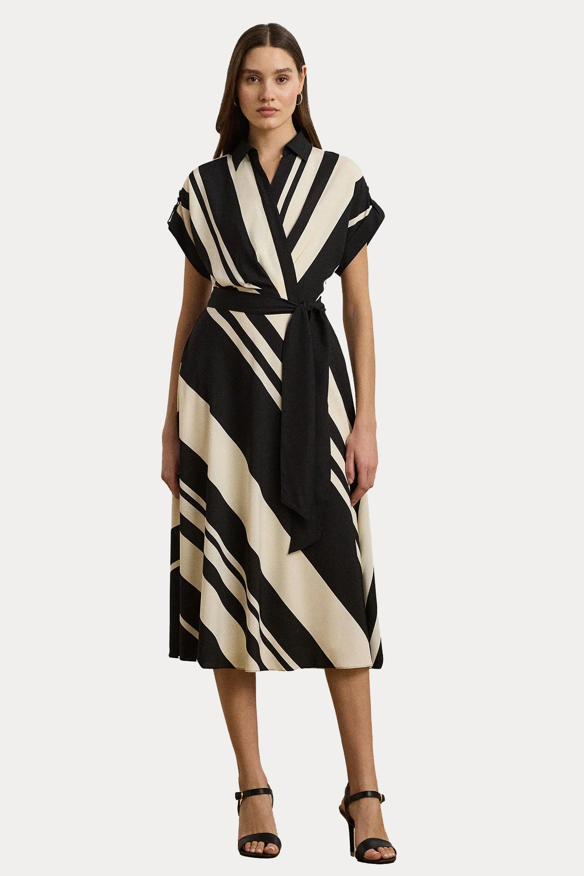 Polo Ralph Lauren Kruvaze Bağlamalı Midi Elbise