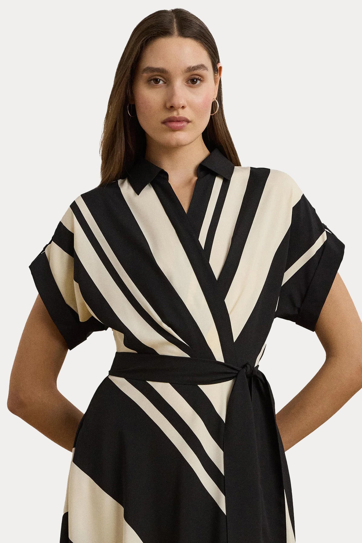 Polo Ralph Lauren Kruvaze Bağlamalı Midi Elbise