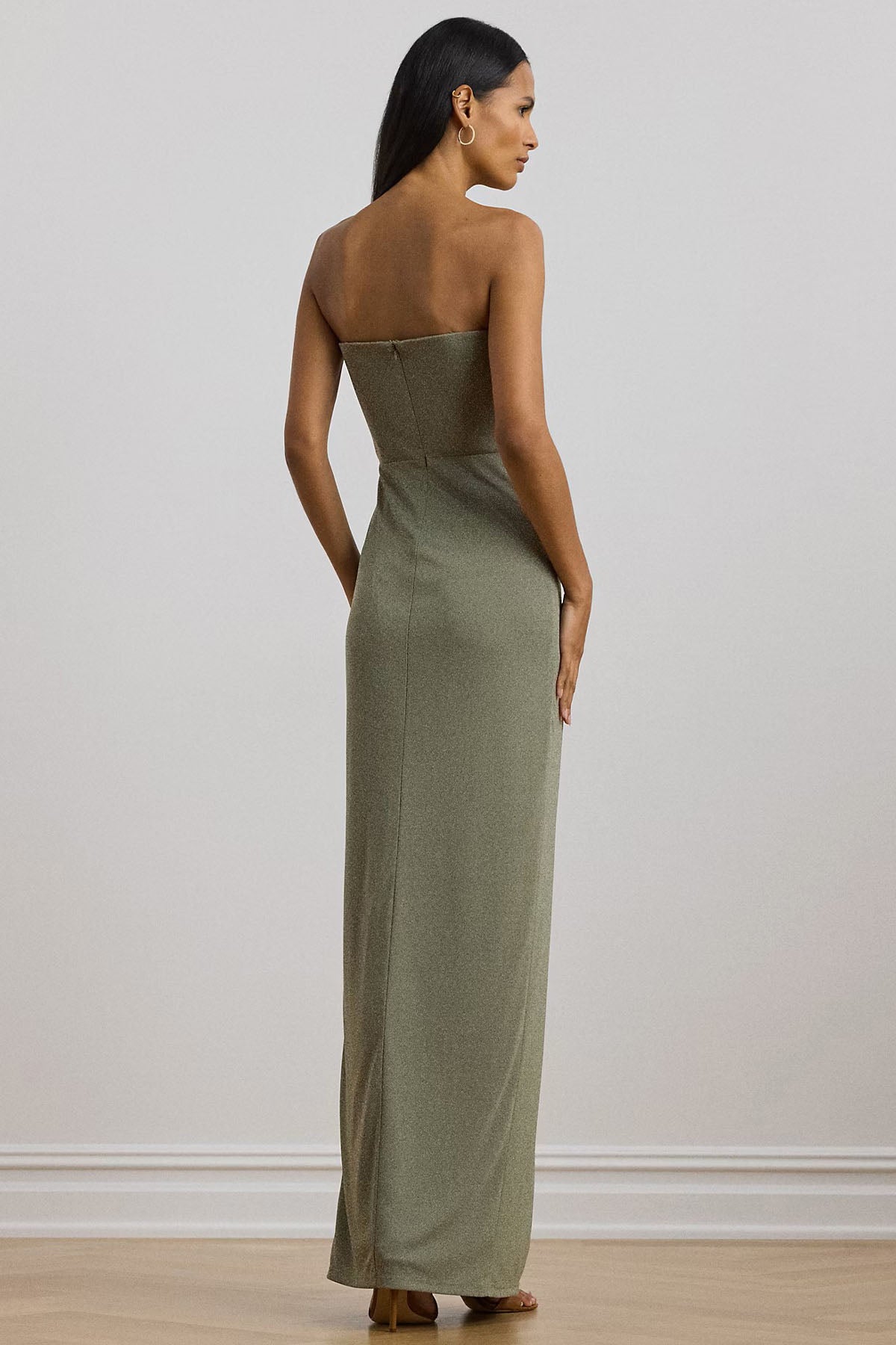 Polo Ralph Lauren Straplez Yaka Maxi Streç Abiye Elbise