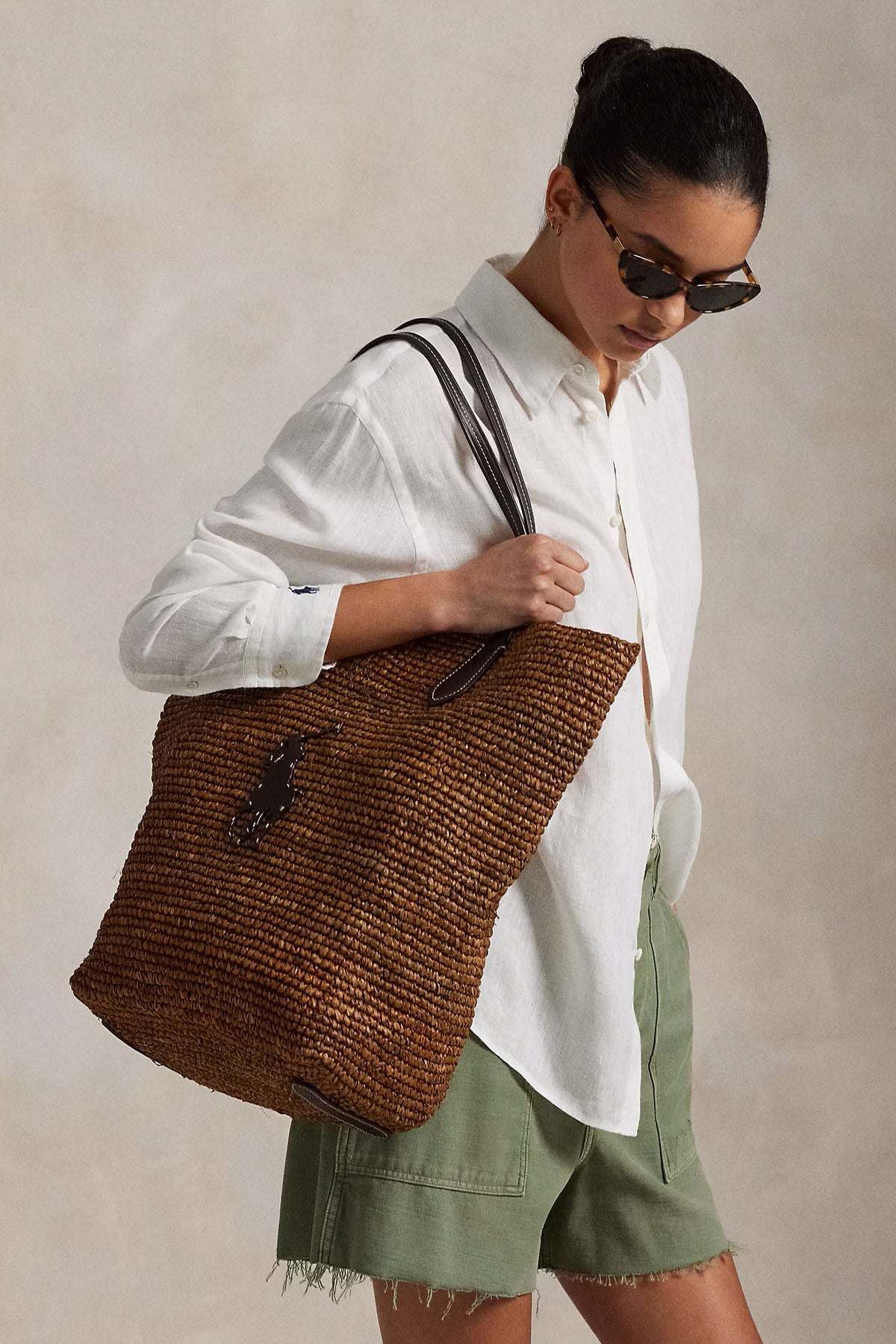 Polo Ralph Lauren Hasır Örgü Big Pony Logolu Shopping Bag Çanta