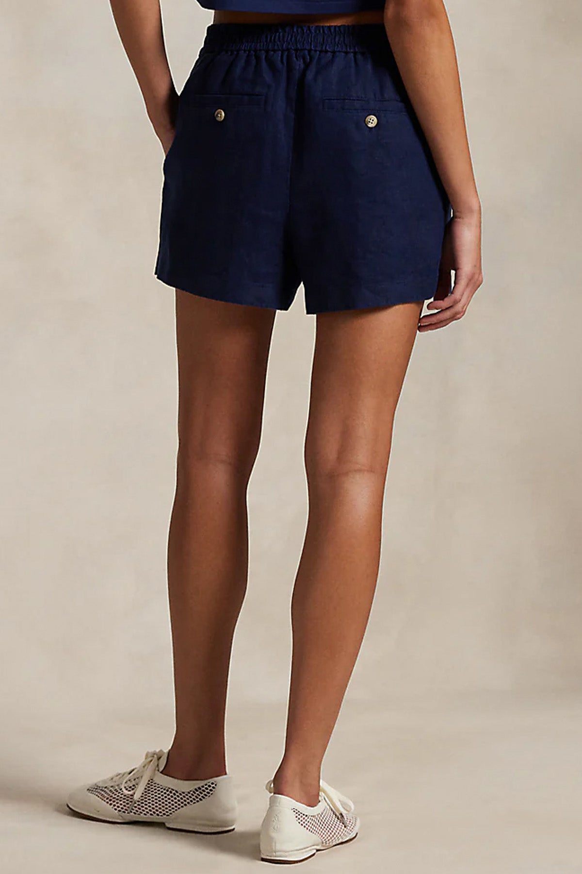 Polo Ralph Lauren Straight Fit Beli Lastikli Keten Şort