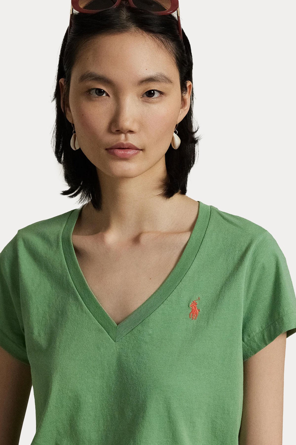 Polo Ralph Lauren Custom Fit V Yaka T-shirt-T-shirt-Libas